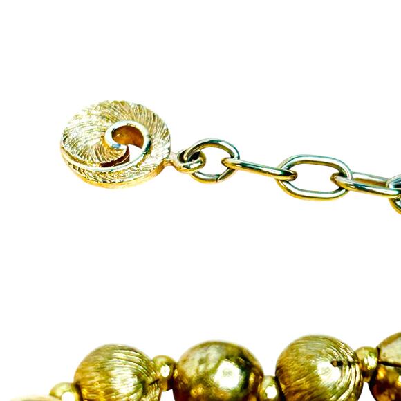 Vintage Lisner Gold Tone Aurora Borealis Double Layer Beaded Choker Necklace - Picture 6 of 7